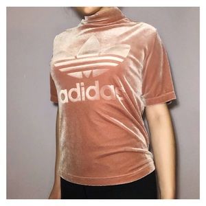 Adidas pink velvet shirt